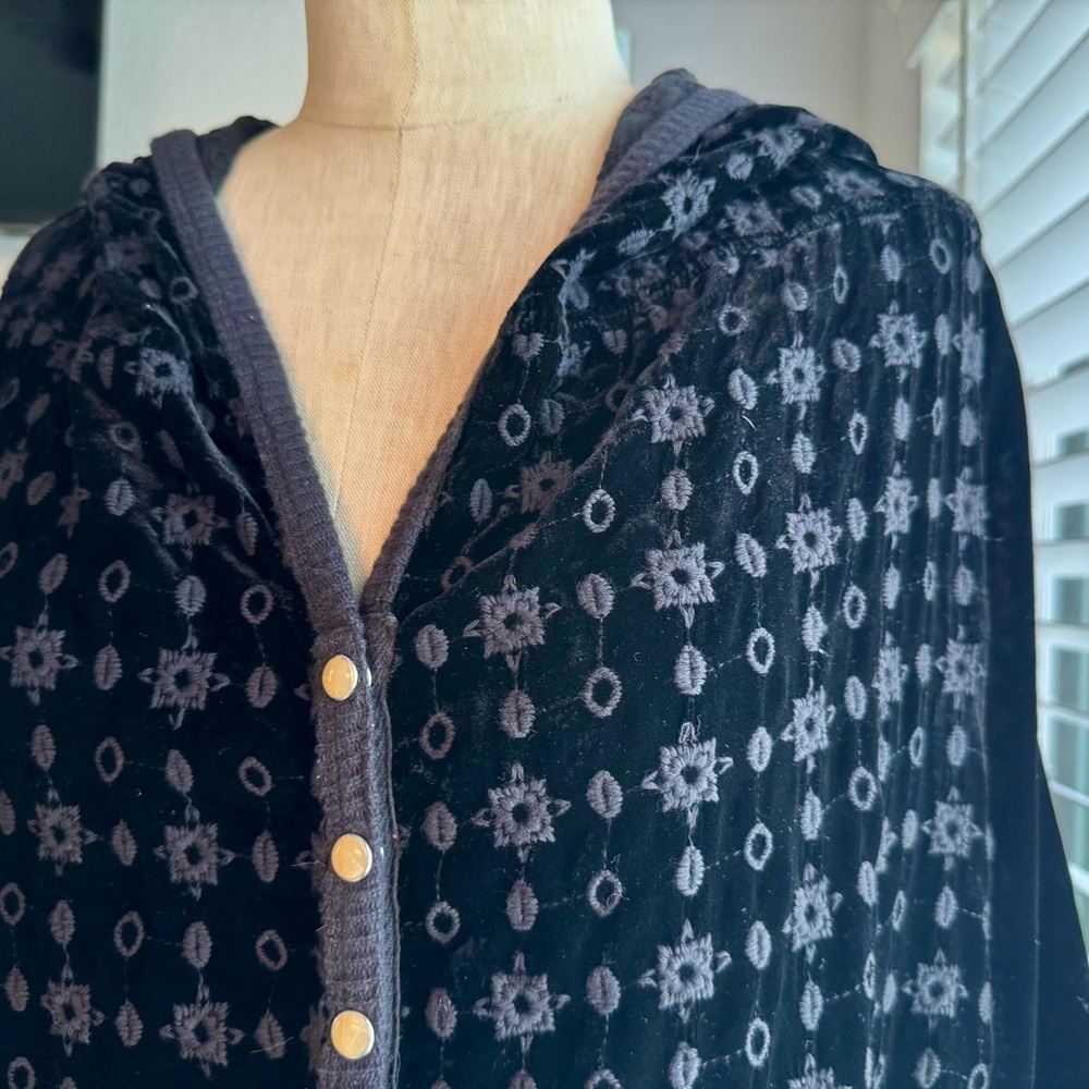 Johnny Was Black and Gray Button Down Shirt